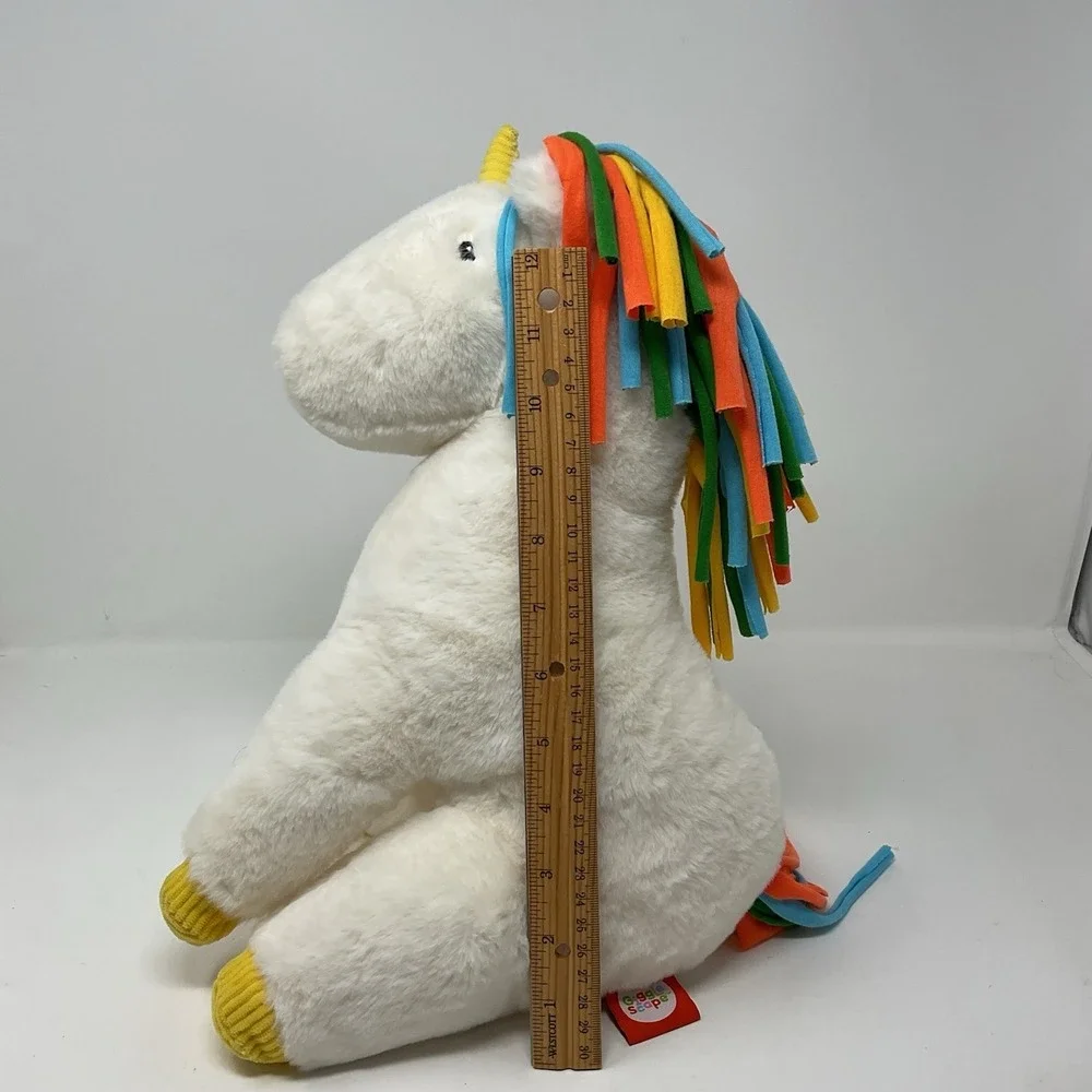 Giggle Scape‎ Target Unicorn White Plush Stuffed Animal Rainbow Mane